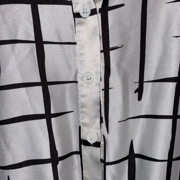 Eloquii 14 Windowpane Pleated Dress Belted‎ Long Maxi White Black Check Career - Picture 5 of 9